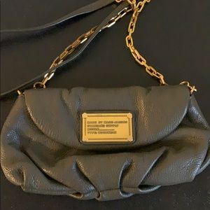 Marc by Marc Jacobs grey leather bag w/gold detail